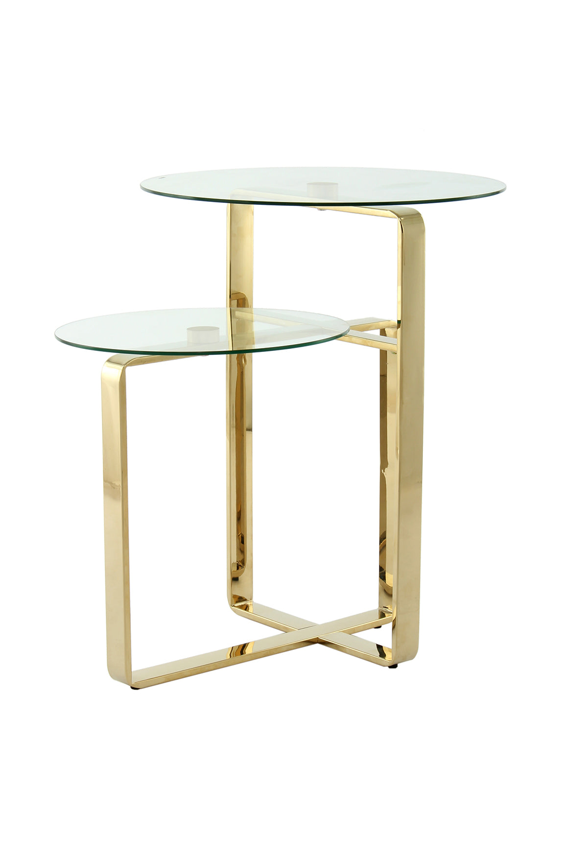 kayoom-beistelltisch-catrice-125-mit-2-glasplatten-und-edelstahlgestell image 2
