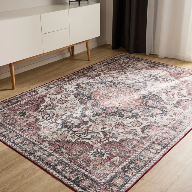 benuta-basic-george-waschbarer-teppich-multicolor-rot-80x150-cm image 1