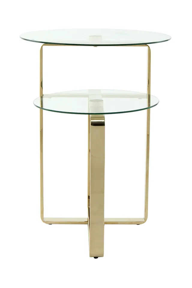 kayoom-beistelltisch-catrice-125-mit-2-glasplatten-und-edelstahlgestell image 1