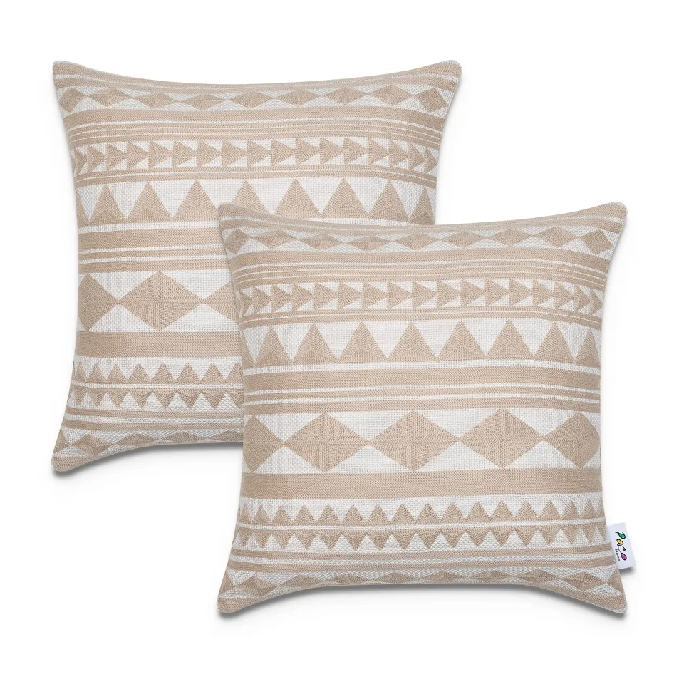 paco-home-kissenbezug-deko-2er-set-bl-tter-skandi-beige-3 image 1