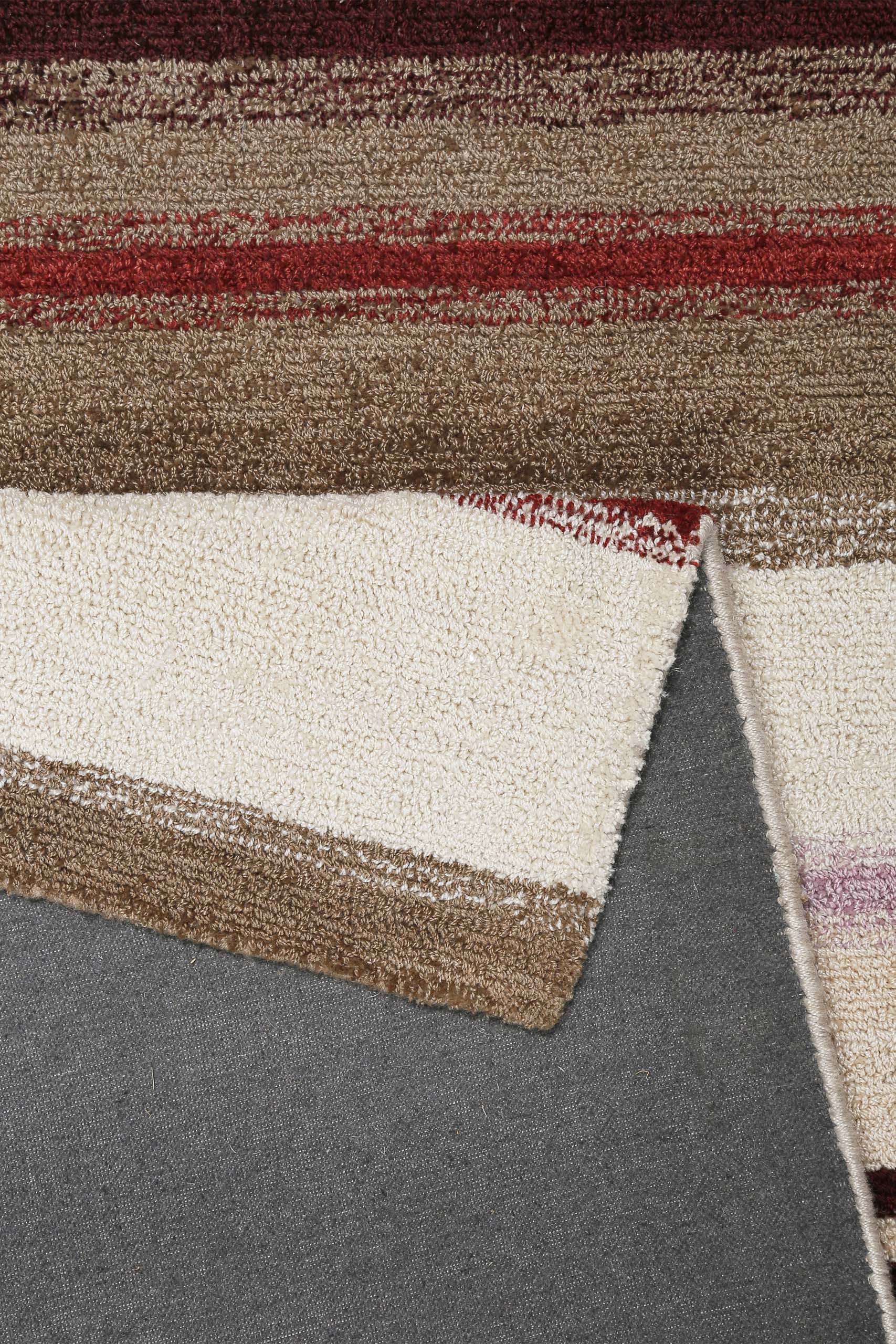 weconhome-petrol-kurzflorteppich-beige-multi-gestreift image 4