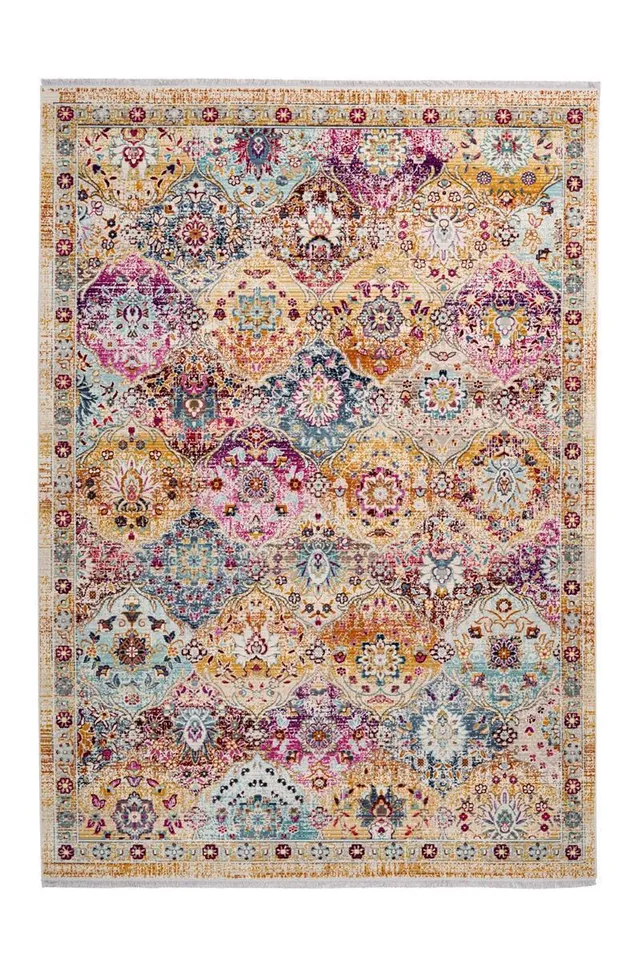 kayoom-anouk-225-teppich-vintage-design-flach-mit-fransen-pflegeleicht image 1