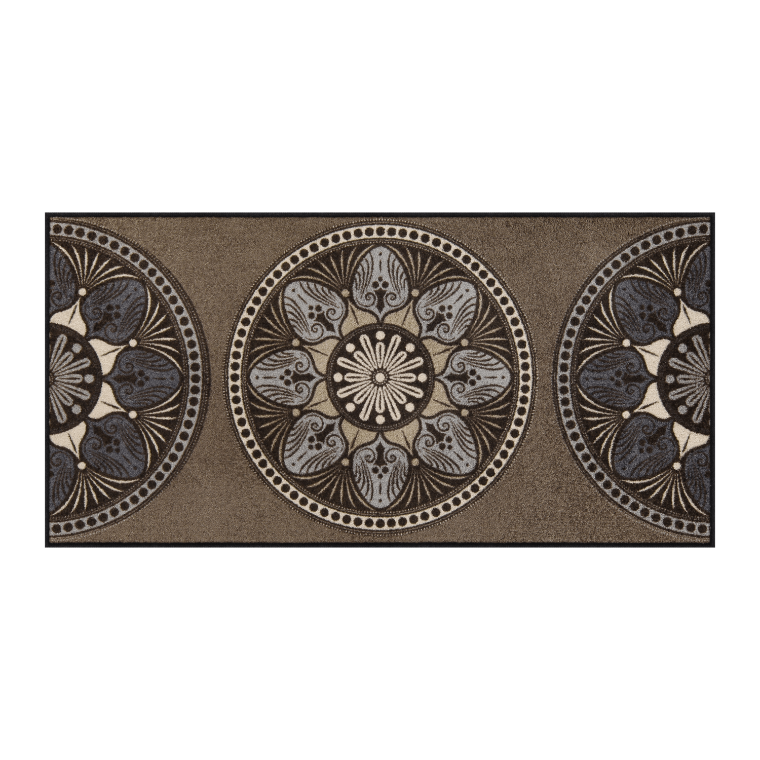 salonloewe-yara-taupe-l-ufer-75-x-150-cm-waschbare-designer-fu-matte-mit-mandala image 1