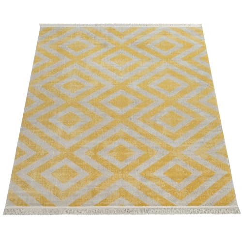 paco-home-outdoor-teppich-120x170-cm-gelb-wei-rauten-vintage-flachgewebe image 8