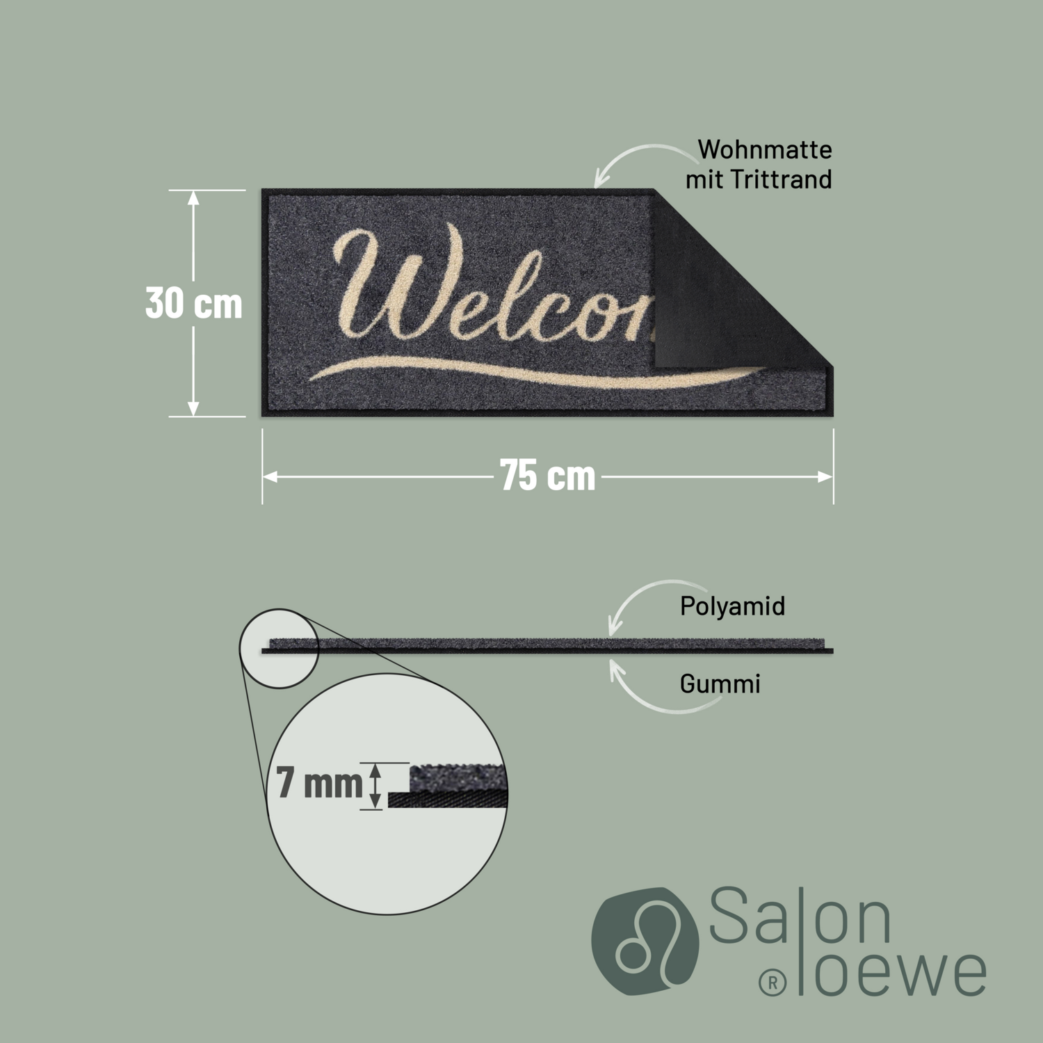 salonloewe-simply-welcome-grey-minimatte-30-x-75-cm-waschbare-fu-matte-mit-welco image 4