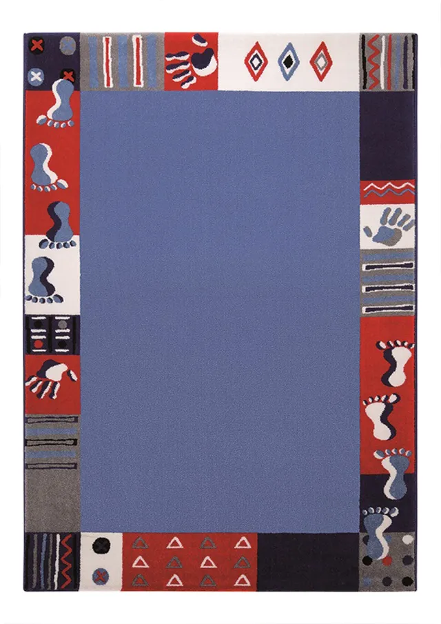 weconhome-kinderteppich-hand-feet-blau-gewebt-weicher-mikrofaser-flor-oeko-tex-z image 1