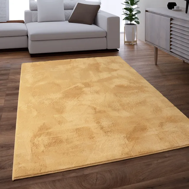 paco-home-shaggy-hochflor-teppich-gelb-120x160-cm-waschbar image 1