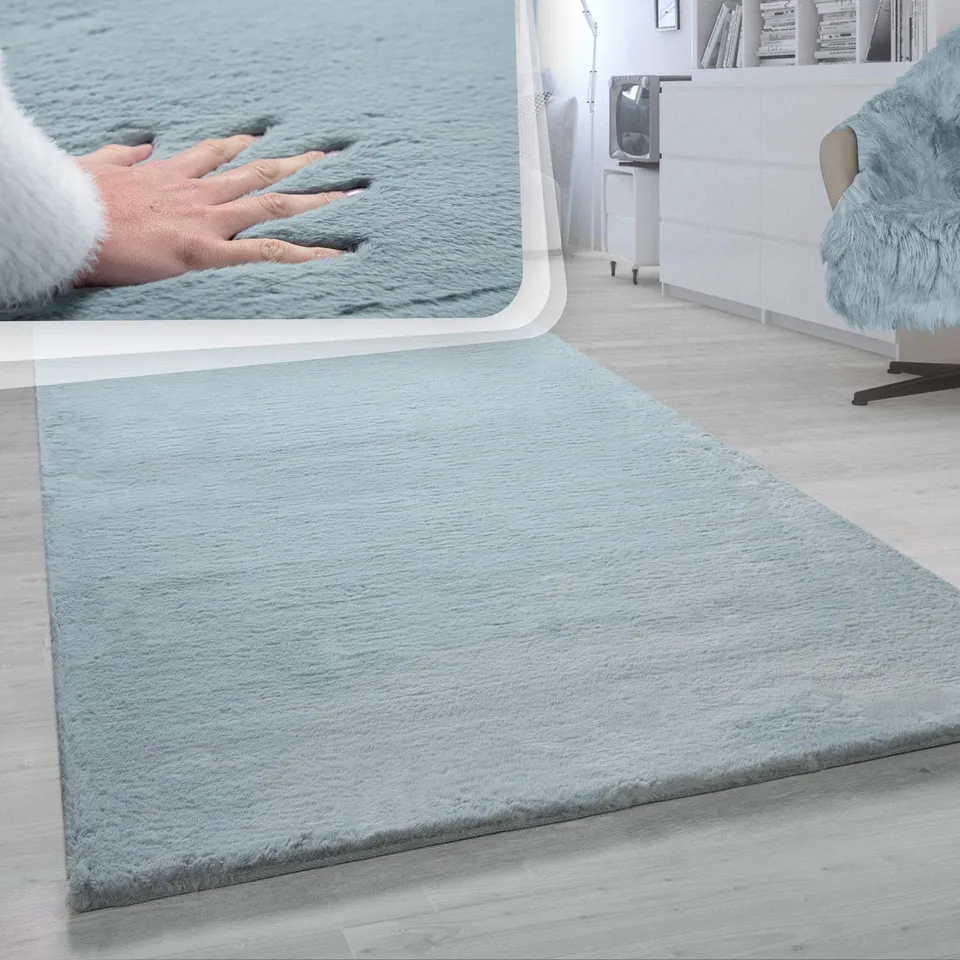 paco-home-rabbit-hochflor-teppich-t-rkis-150x170-cm-oval-kunstfell image 1