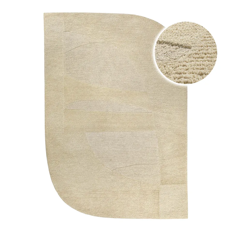 weconhome-kurzflorteppich-dodo-handgetuftet-beige-100-schurwolle image 1