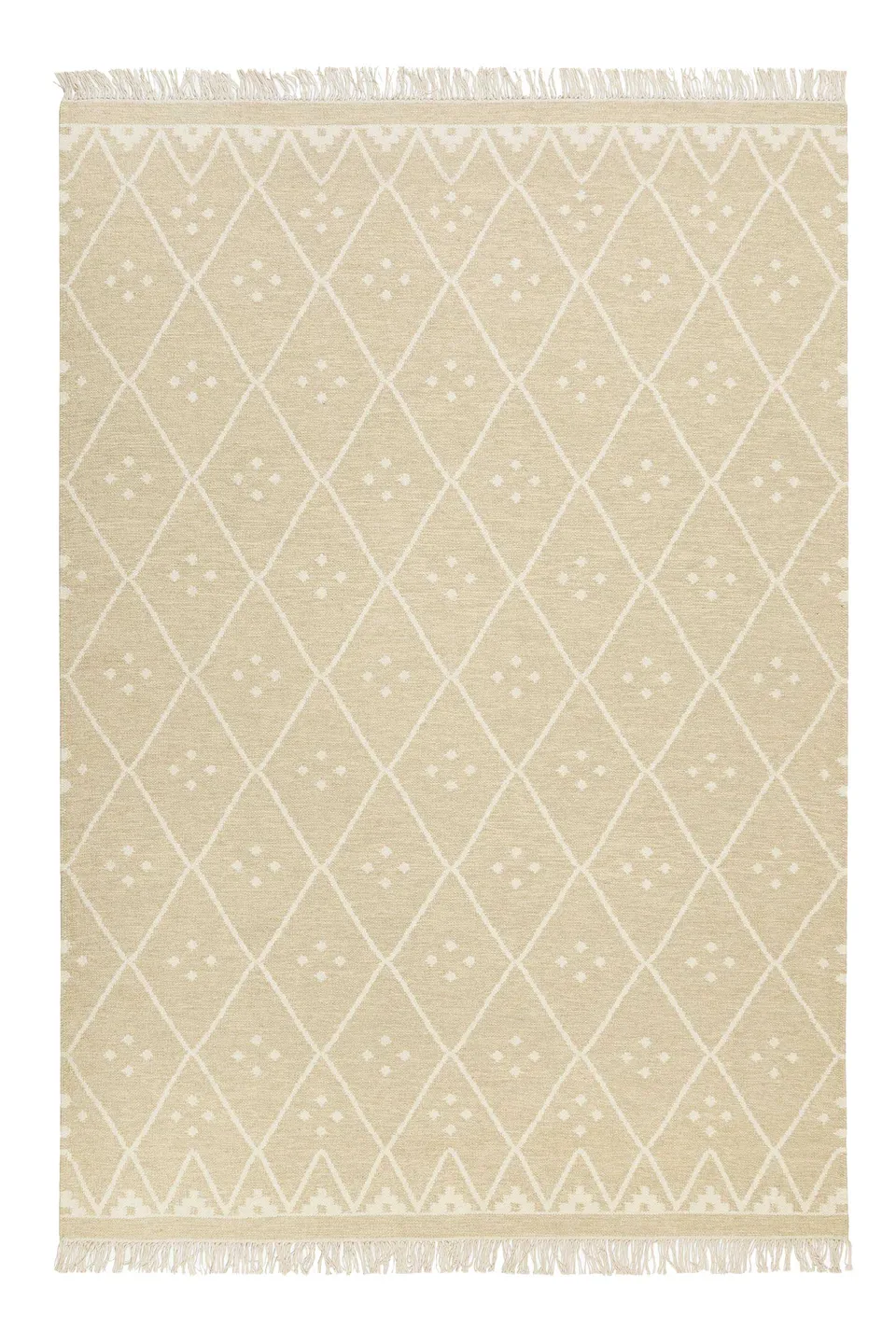 green-looop-kelim-teppich-vermont-beige-creme-meliert-kurzflor-wolle image 1