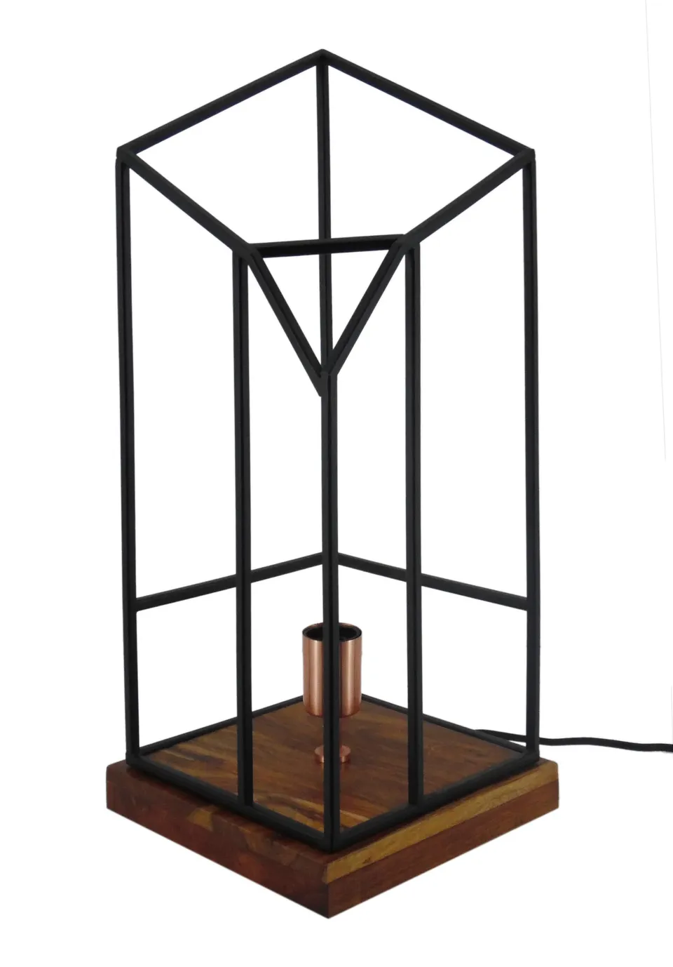 kayoom-tischlampe-regulus-schwarz-industrieller-vintage-stil-kupferfassung image 1
