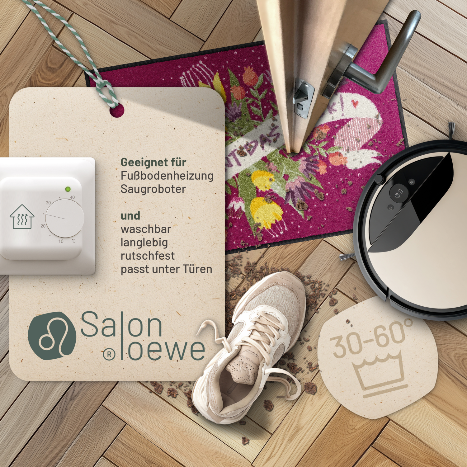 salonloewe-das-gl-ck-eingangsmatte-50-x-75-cm-blumenmotiv-polyamid-rutschfest-ma image 3
