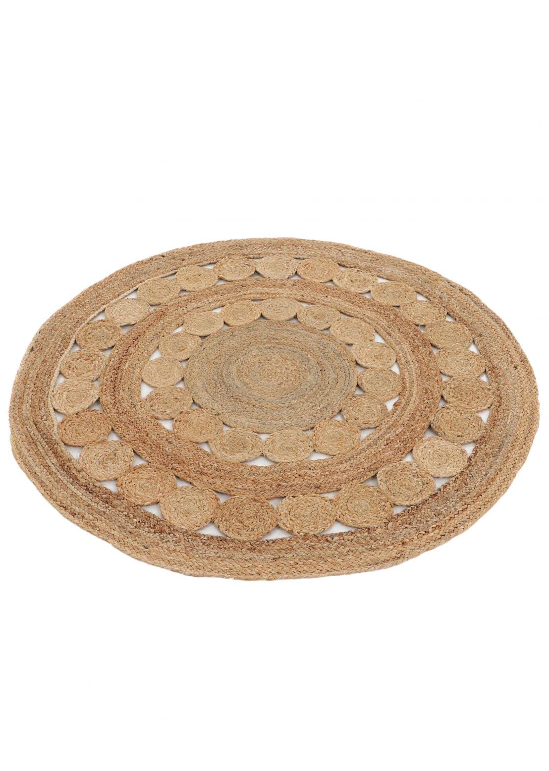 carpetfine-juteteppich-dana-rund-naturfarbe-120-cm-handgewebter-naturteppich-aus image 2
