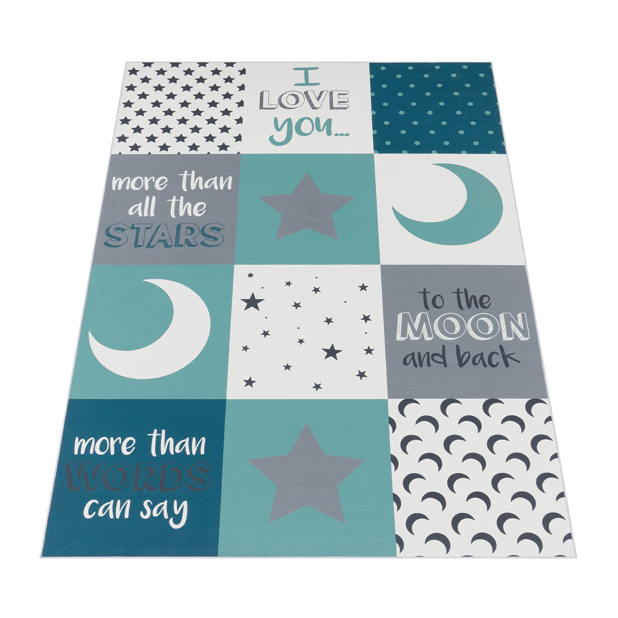 paco-home-ela-kinderteppich-140x200-cm-t-rkis-stern-mond-u-karo image 5