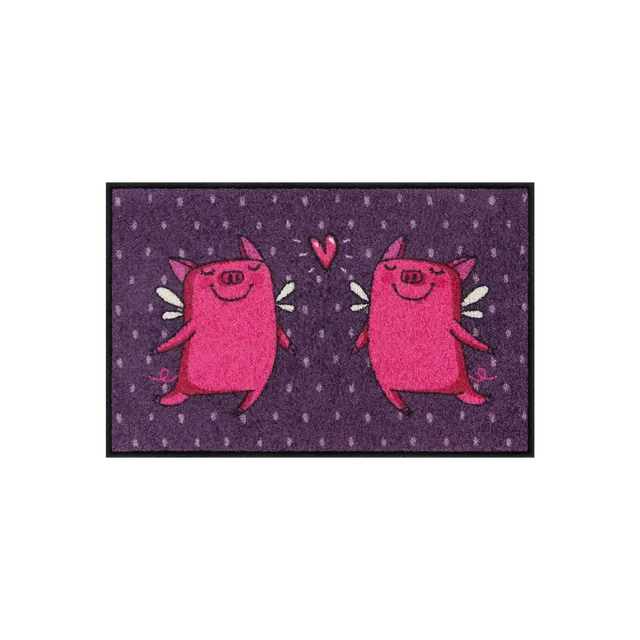 salonloewe-love-pigs-violet-eingangsmatte-45-x-70-cm-verspieltes-schweinchen-des image 1