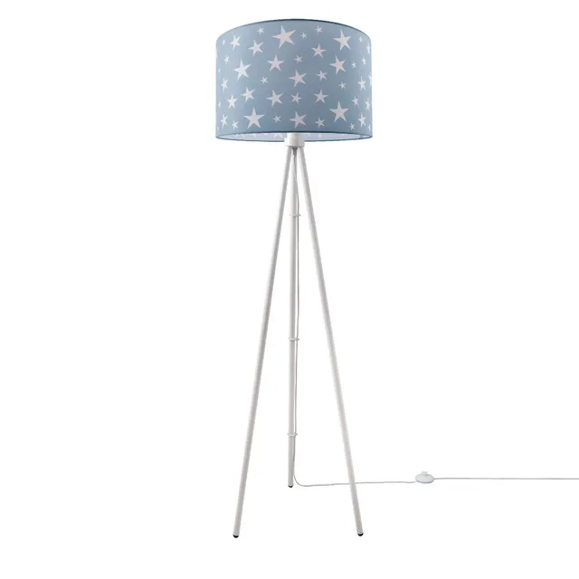 paco-home-kinder-stehlampe-stern-turquoise-dreibein-wei-e27 image 1