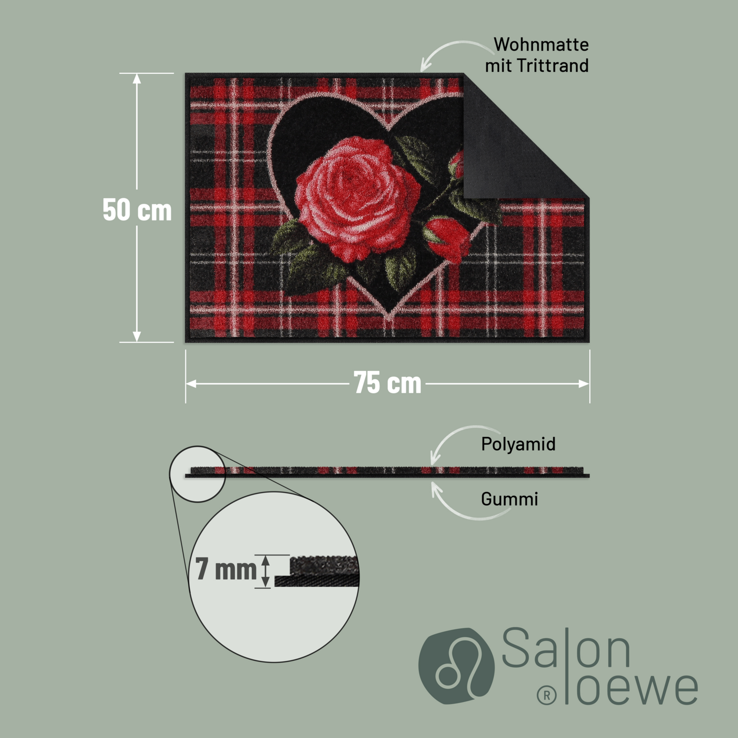 salonloewe-english-rose-black-eingangsmatte-50-x-75-cm-polyamid-rutschfest-wasch image 4