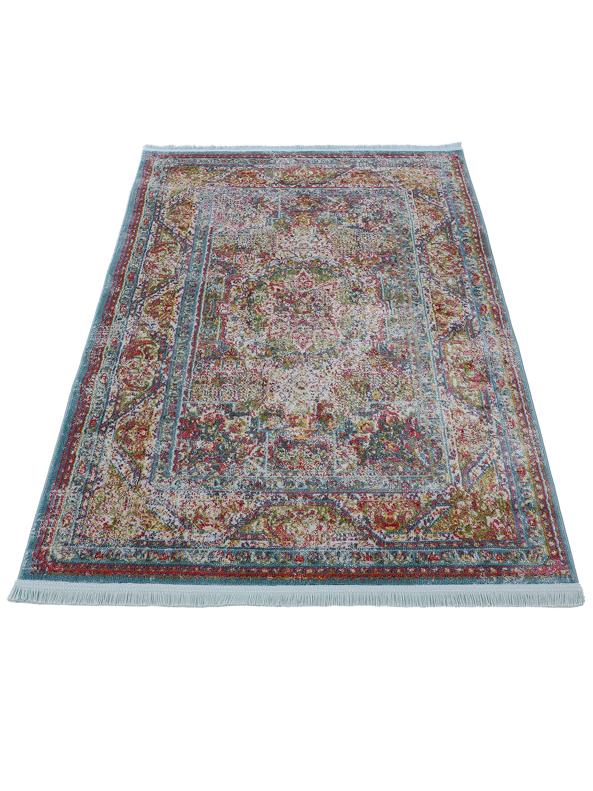 carpetfine-yuri-vintage-teppich-t-rkis-80x150-cm-moderner-teppich-f-r-wohn-und-s image 3