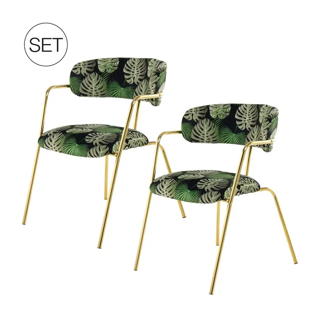 kayoom-stuhl-forest-625-2er-set-esszimmerstuhl-mit-samtoptik-und-goldfarbenem-me image 1
