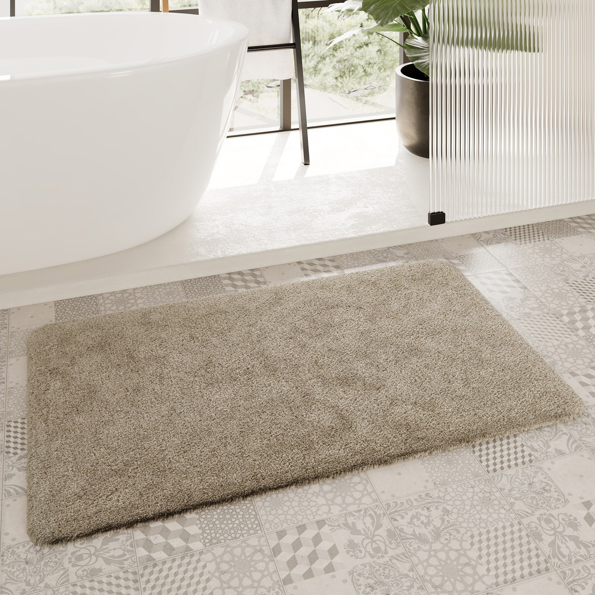 weconhome-homie-living-porto-azzurro-badteppich-hell-taupe-getuftet-waschbar-bei image 1
