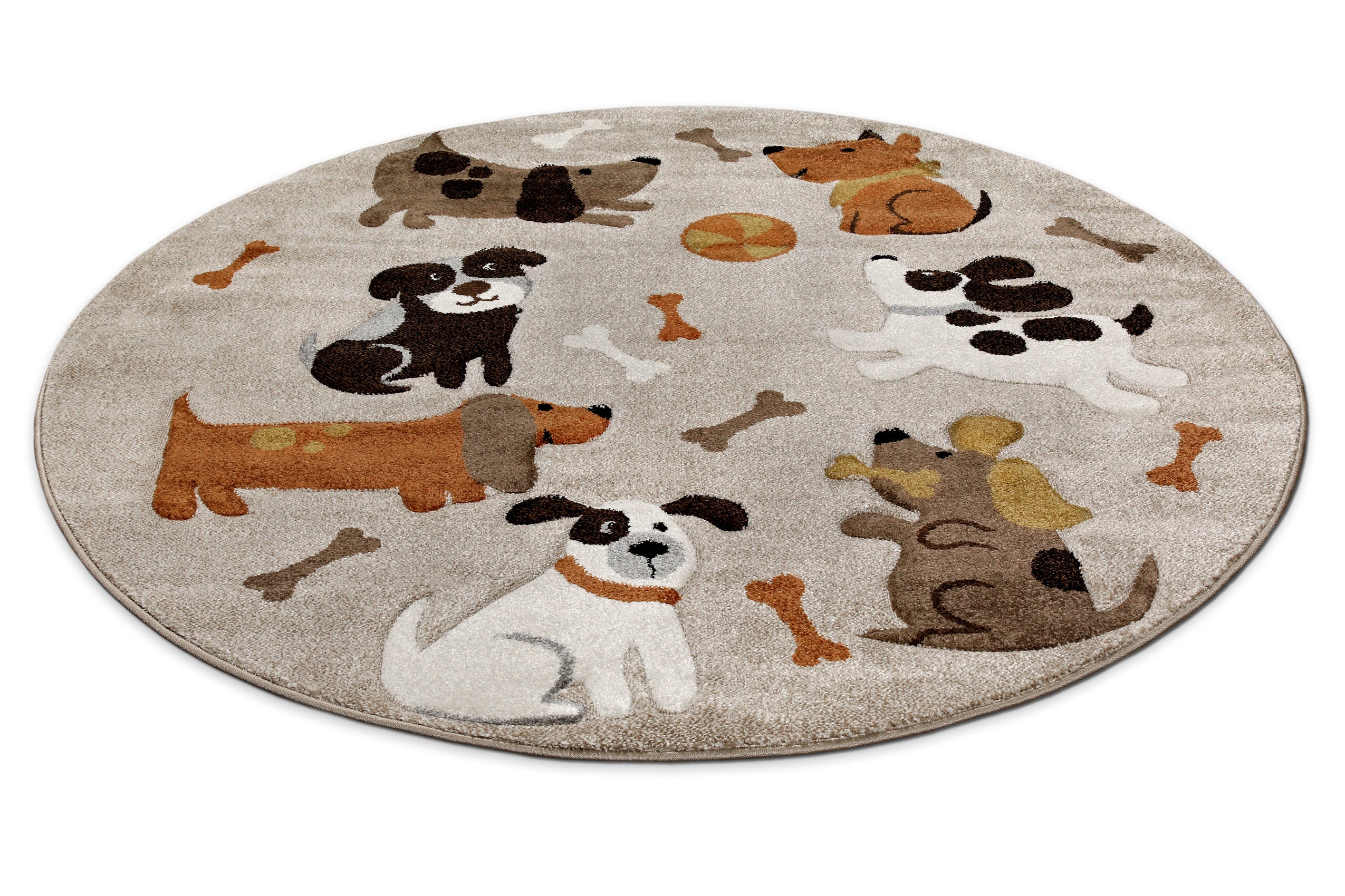 weconhome-smart-kids-rocky-friends-kinderteppich-rund-sand-beige-meliert image 3