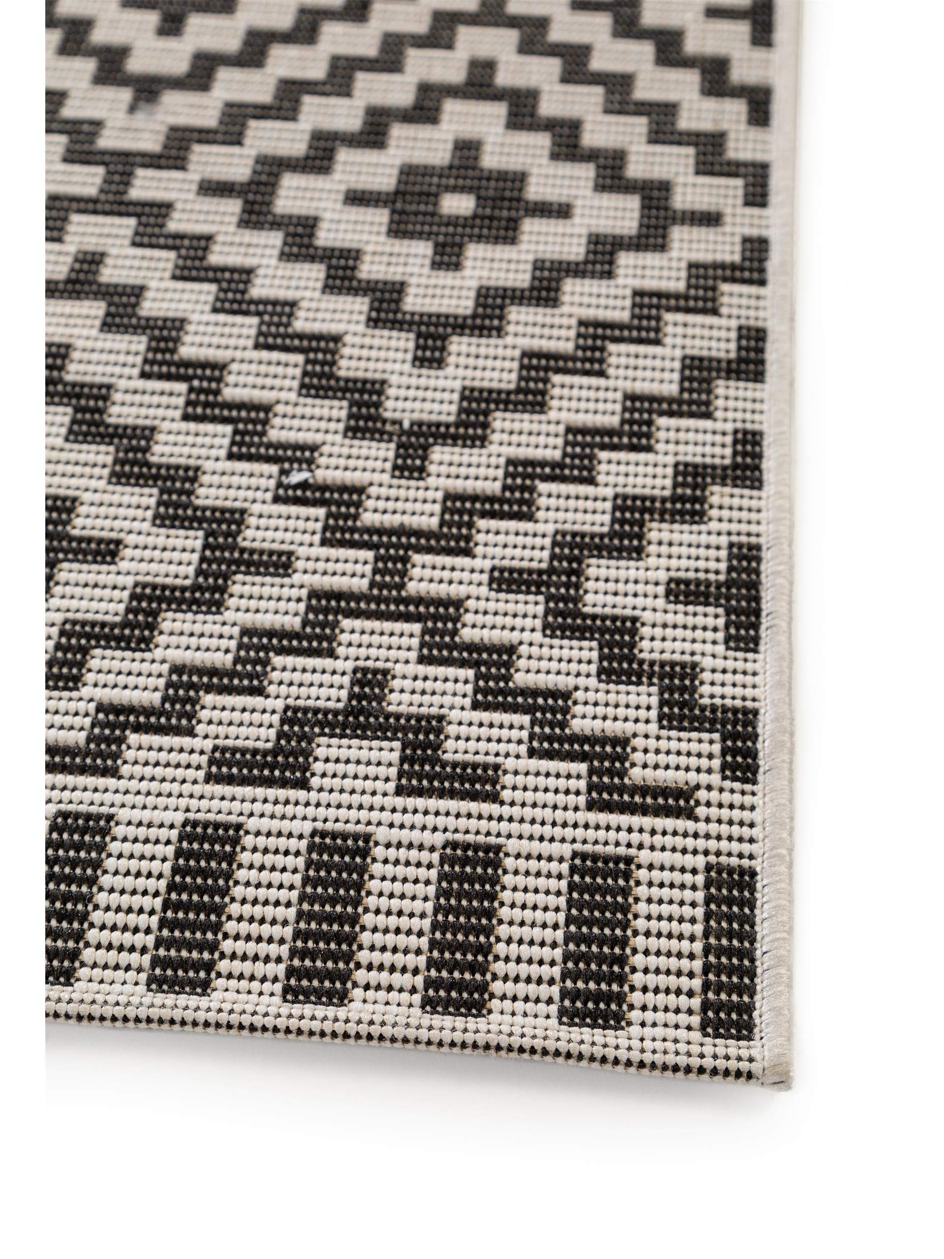 benuta-plus-in-outdoor-teppich-metro-flachgewebe-wetterfest-schwarz-wei-80x200-c image 3