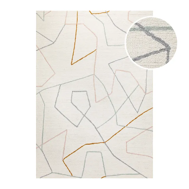 weconhome-nox-kurzflorteppich-creme-wei-schurwolle-rund image 1