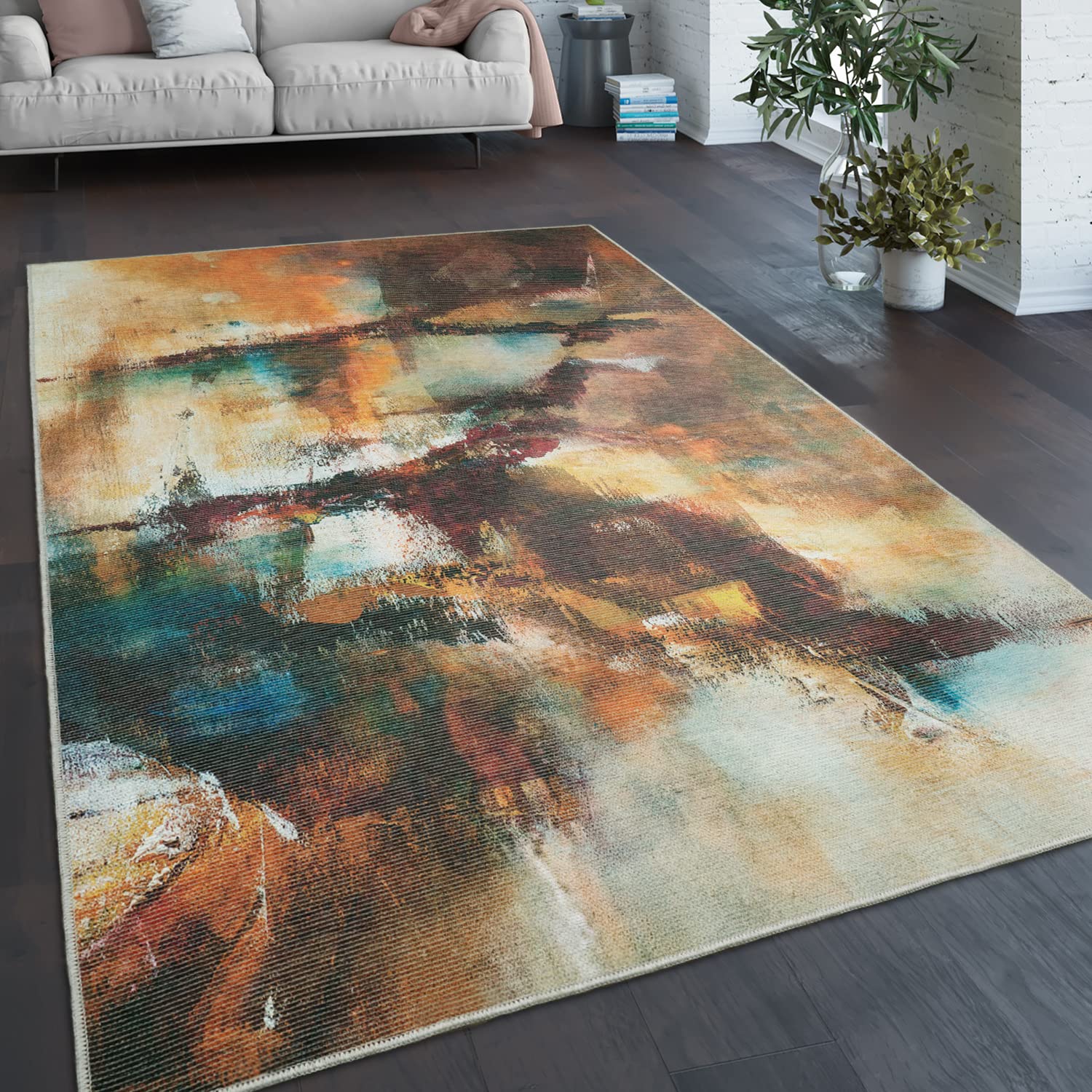 paco-home-waschbarer-teppich-flachgewebe-abstrakt-farbverlauf-60x100-cm-bunt-2 image 6