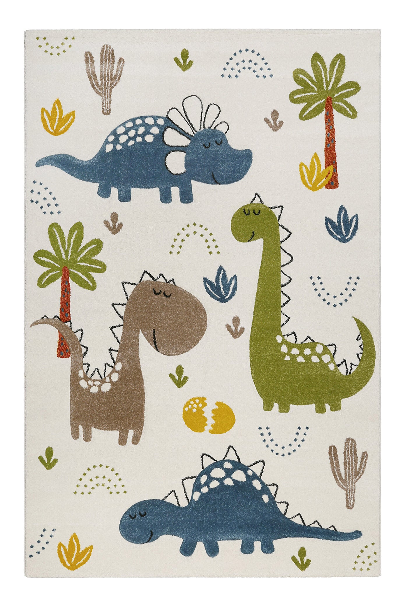 weconhome-smart-kids-kinderteppich-creme-wei-dino-friends-eckig-gewebt image 1