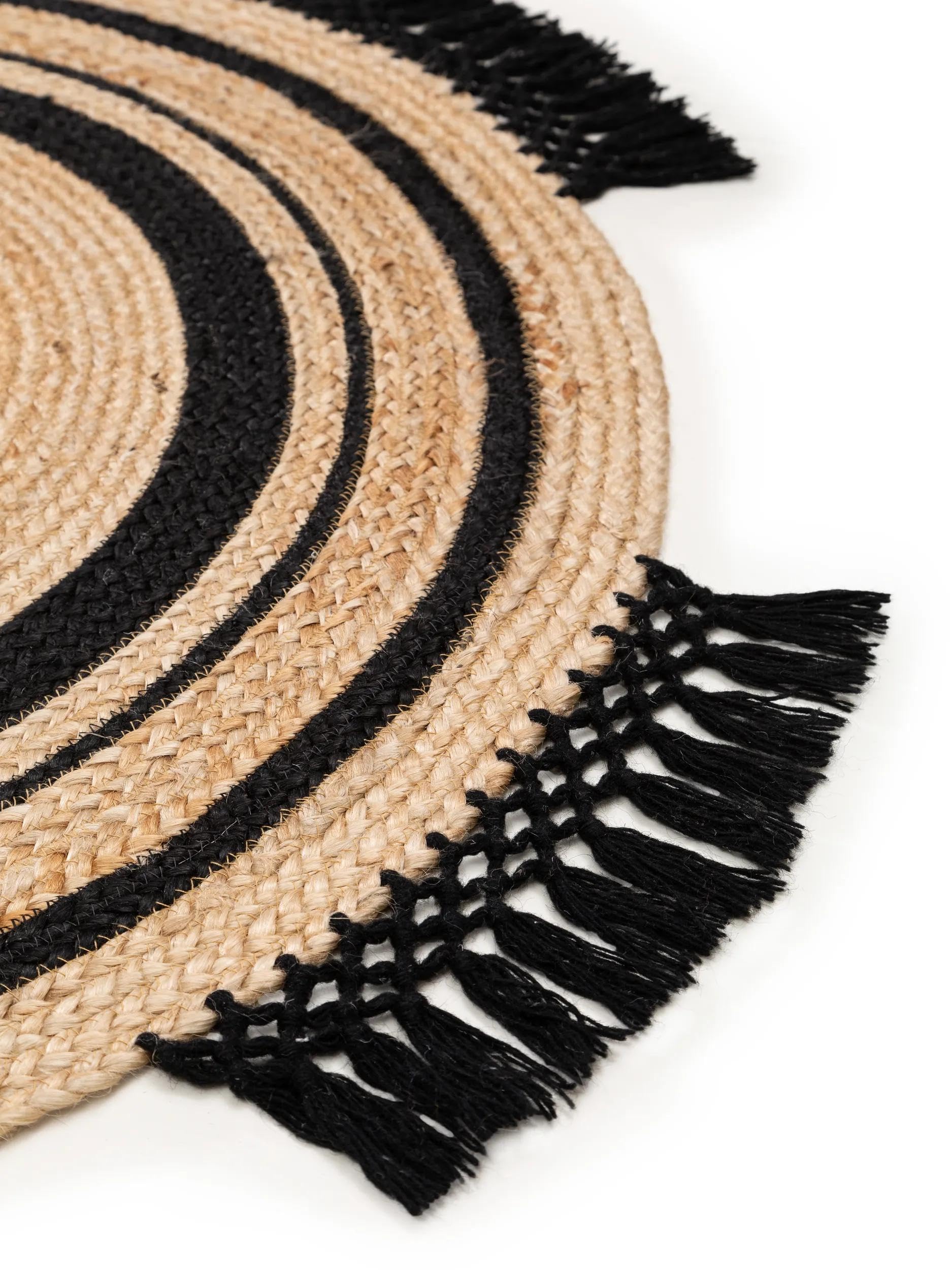 benuta-pure-jute-teppich-jutta-natur-schwarz-rund-120-cm-handgewebter-boho-teppi image 4
