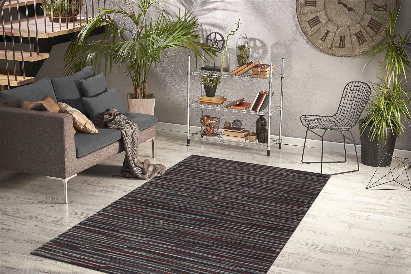 kayoom-wild-8023-patchwork-teppich-mit-leder-wolle-und-polyester image 2