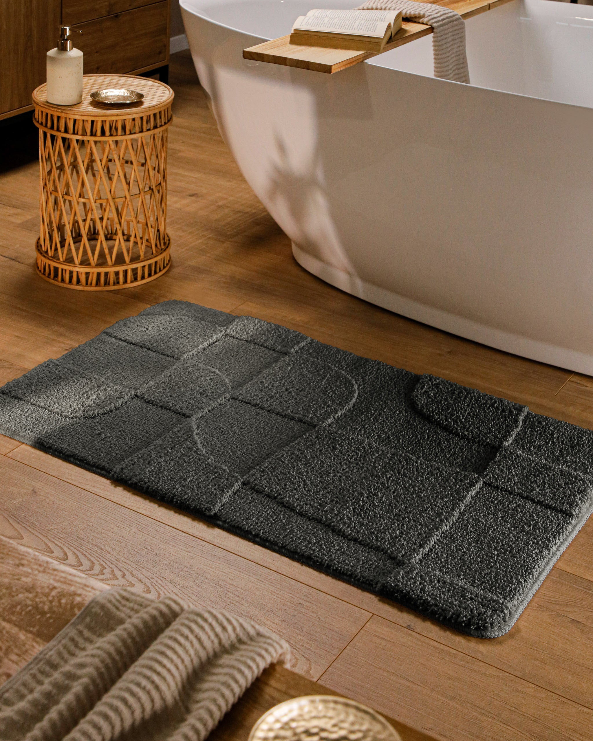 weconhome-bathking-badteppich-davie-anthrazit-grau-getuftet-rutschhemmend image 2