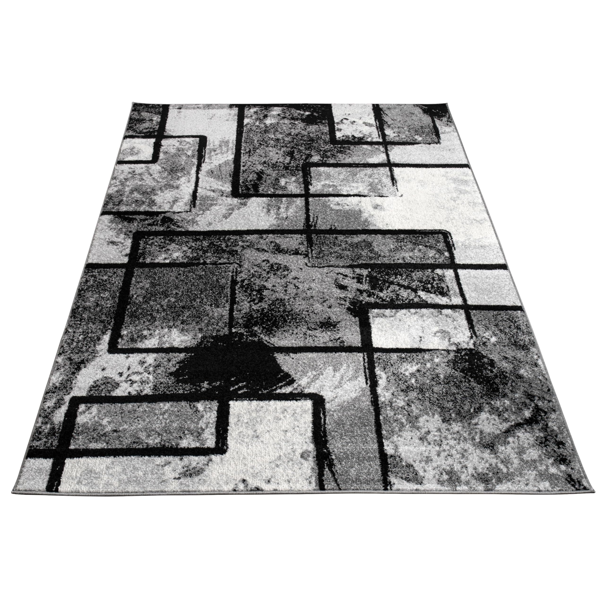 paco-home-metro-teppich-kurzflor-abstrakt-schwarz-grau-80x150-cm image 5