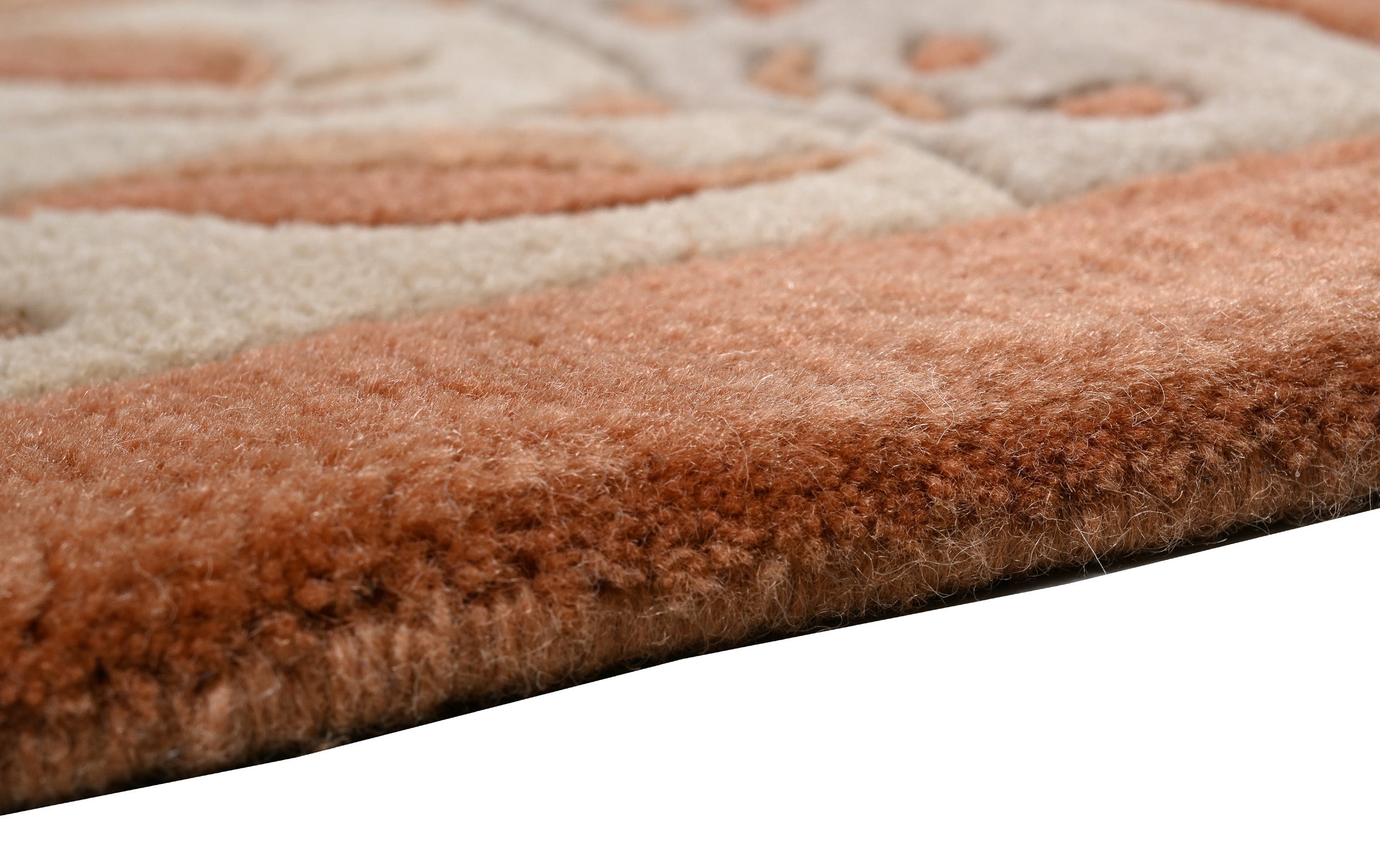 weconhome-handgekn-pfter-tibeter-teppich-rot-terracotta-mit-retro-bord-re-wolle- image 3