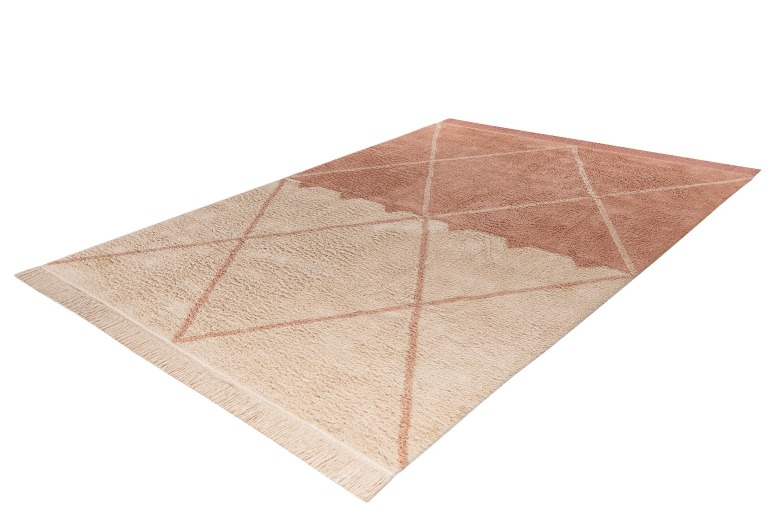 kayoom-mylen-225-teppich-creme-altrosa-flachflor image 2
