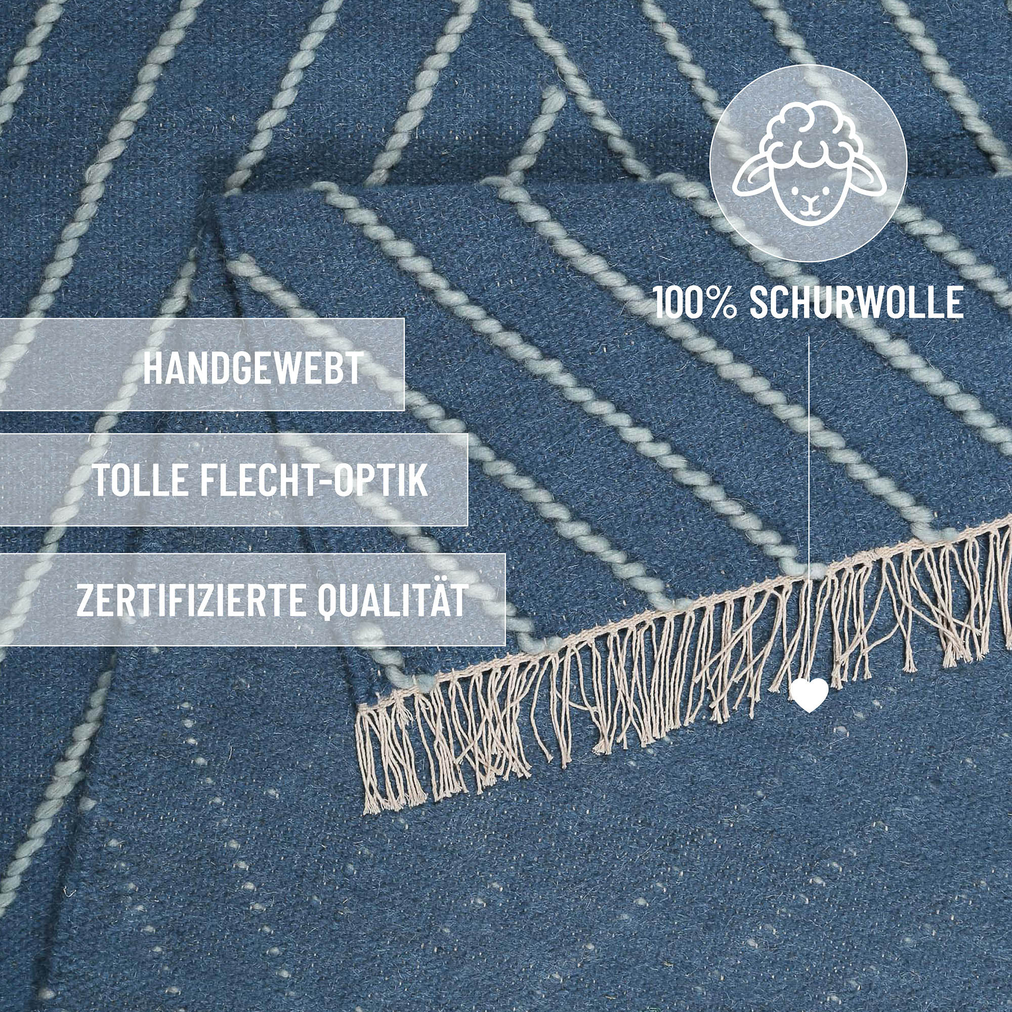 weconhome-kelim-teppich-ocean-lines-blau-handgewebter-kurzflor-teppich-aus-100-s image 7