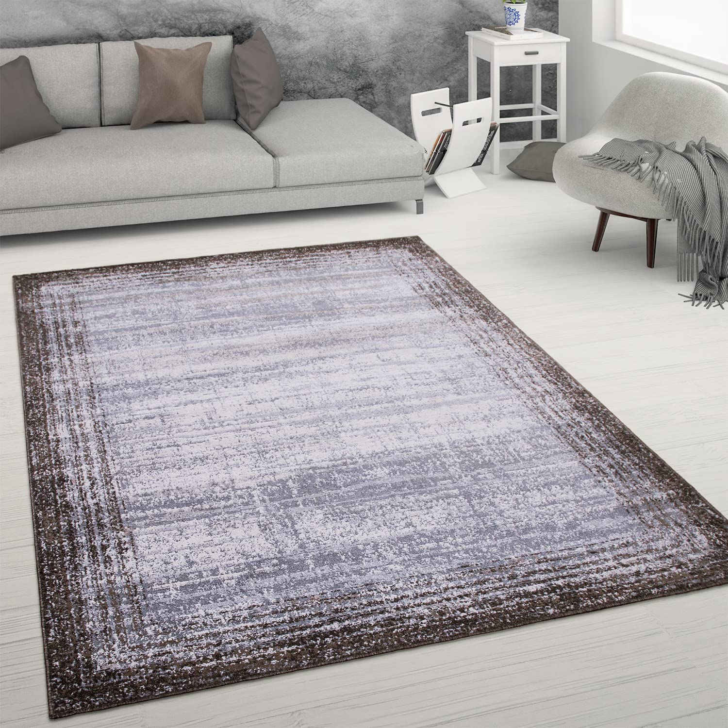 paco-home-kurzflorteppich-used-look-vintage-grau-80x150-cm image 6