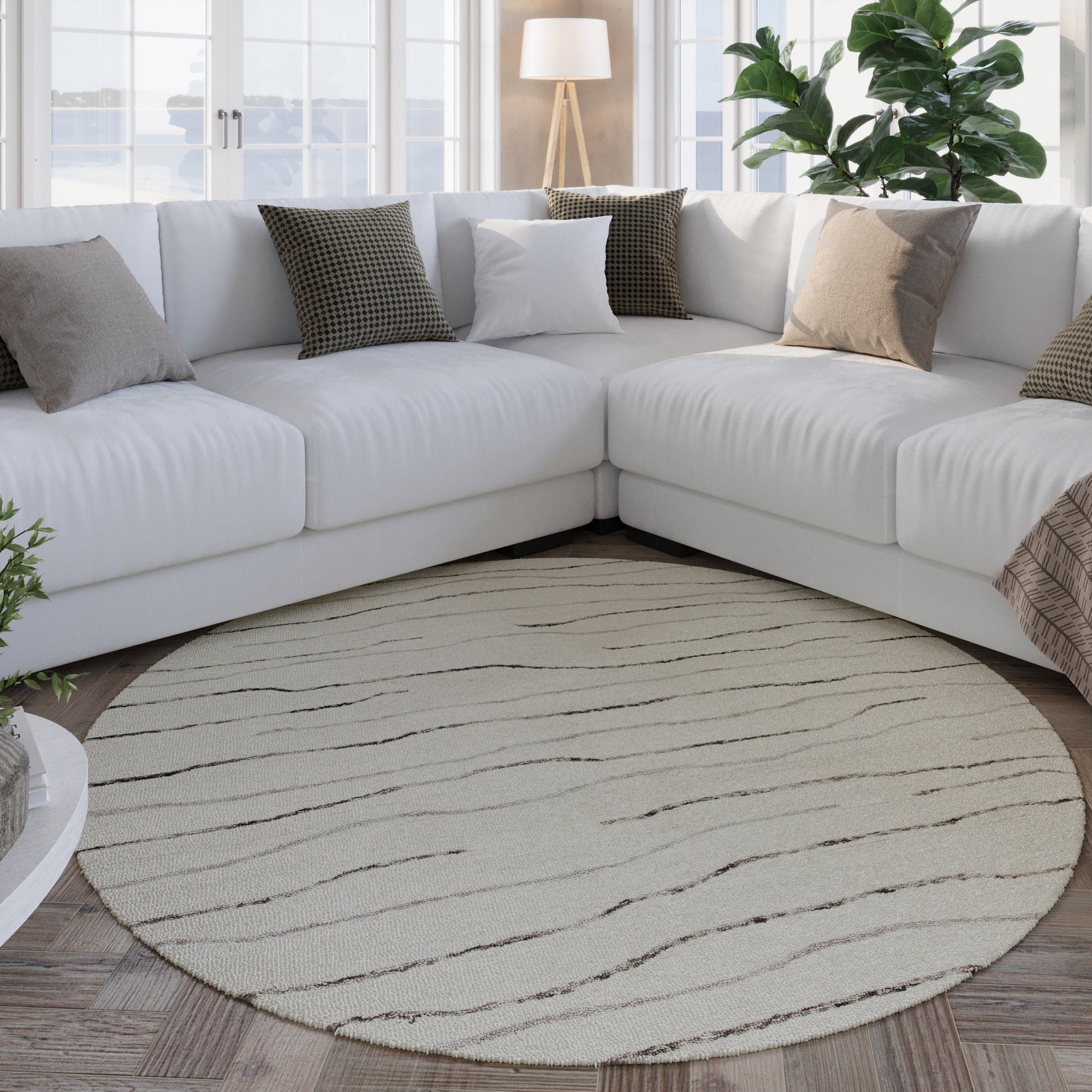 weconhome-hamptons-eleven-kurzflor-teppich-rund-creme-wei-aus-100-schurwolle-han image 7