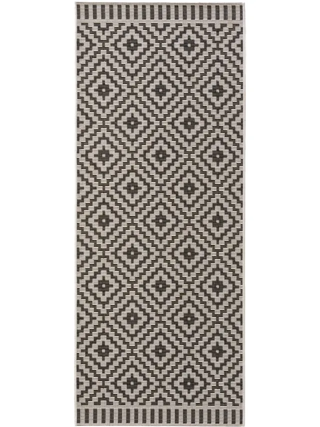 benuta-plus-in-outdoor-teppich-metro-flachgewebe-wetterfest-schwarz-wei-80x200-c image 1
