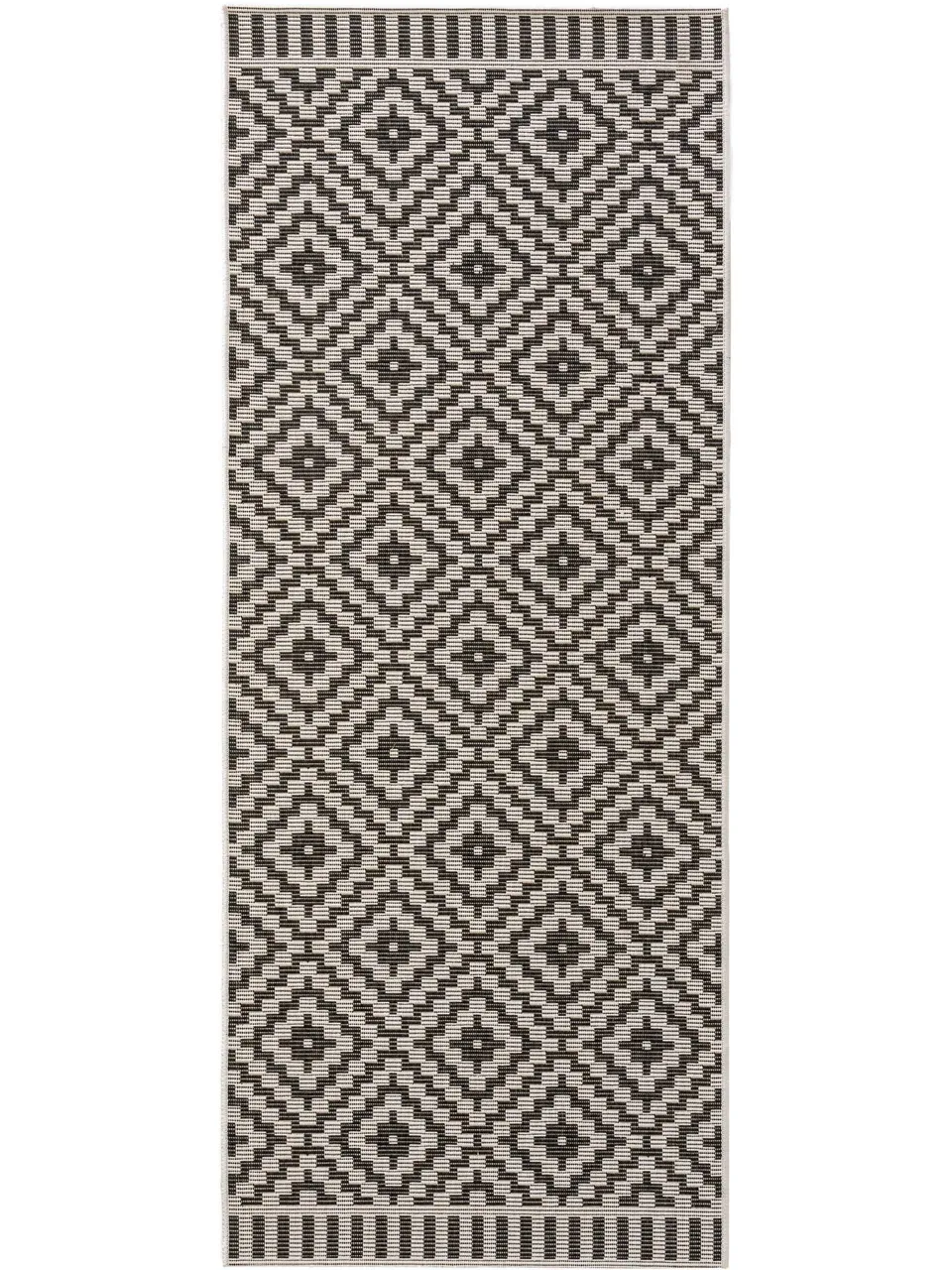 benuta-plus-in-outdoor-teppich-metro-flachgewebe-wetterfest-schwarz-wei-80x200-c image 1