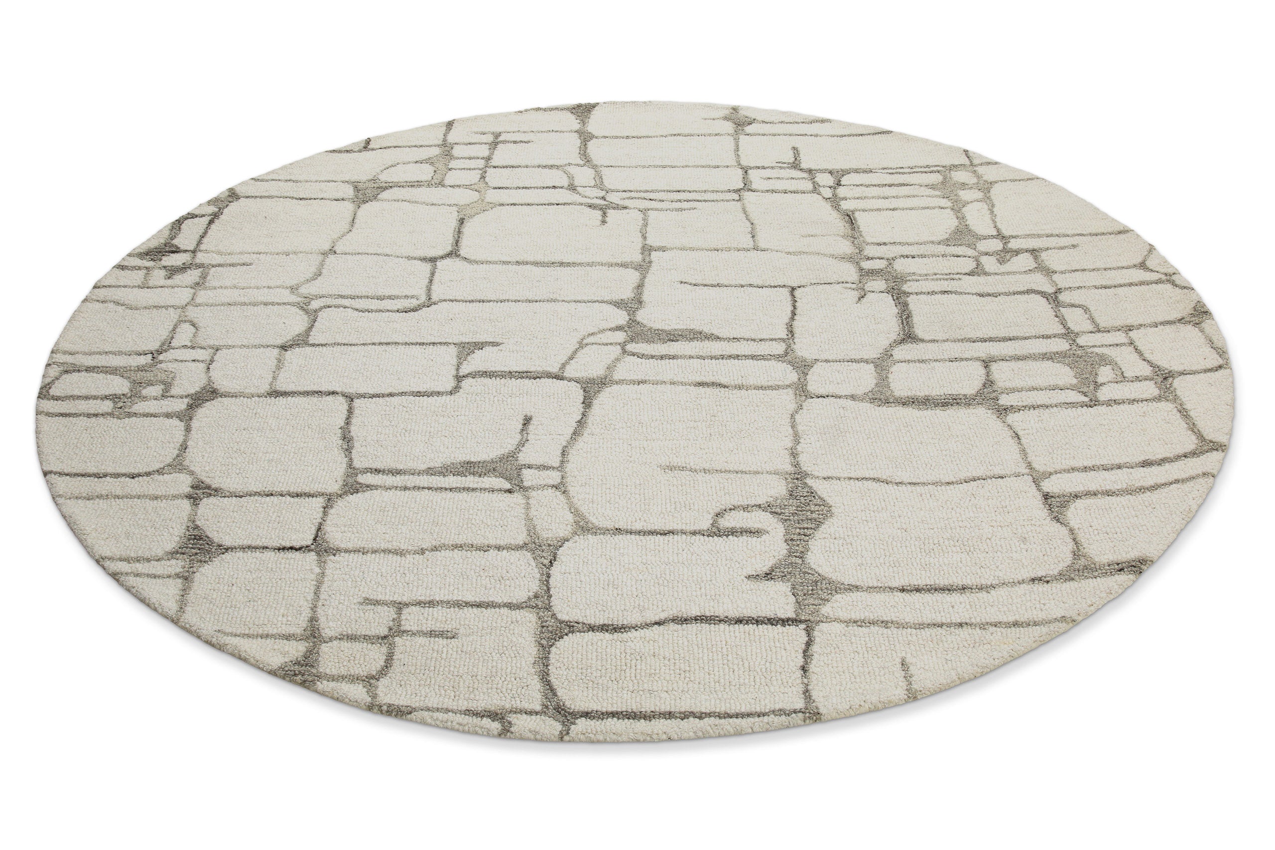 hamptons-by-weconhome-kurzflorteppich-rund-twelve-creme-wei-handgetuftete-schurw image 3
