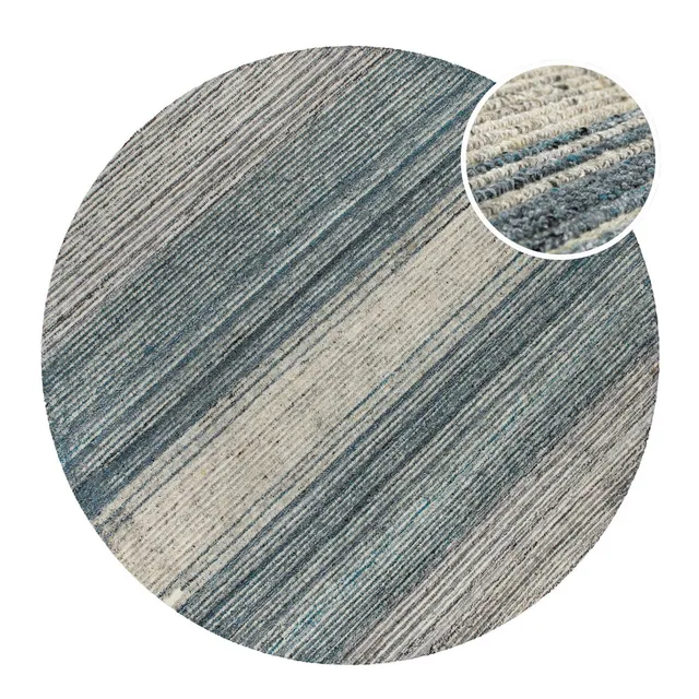 weconhome-hamptons-twentyfour-kurzflor-teppich-rund-grau-blau-meliert image 1