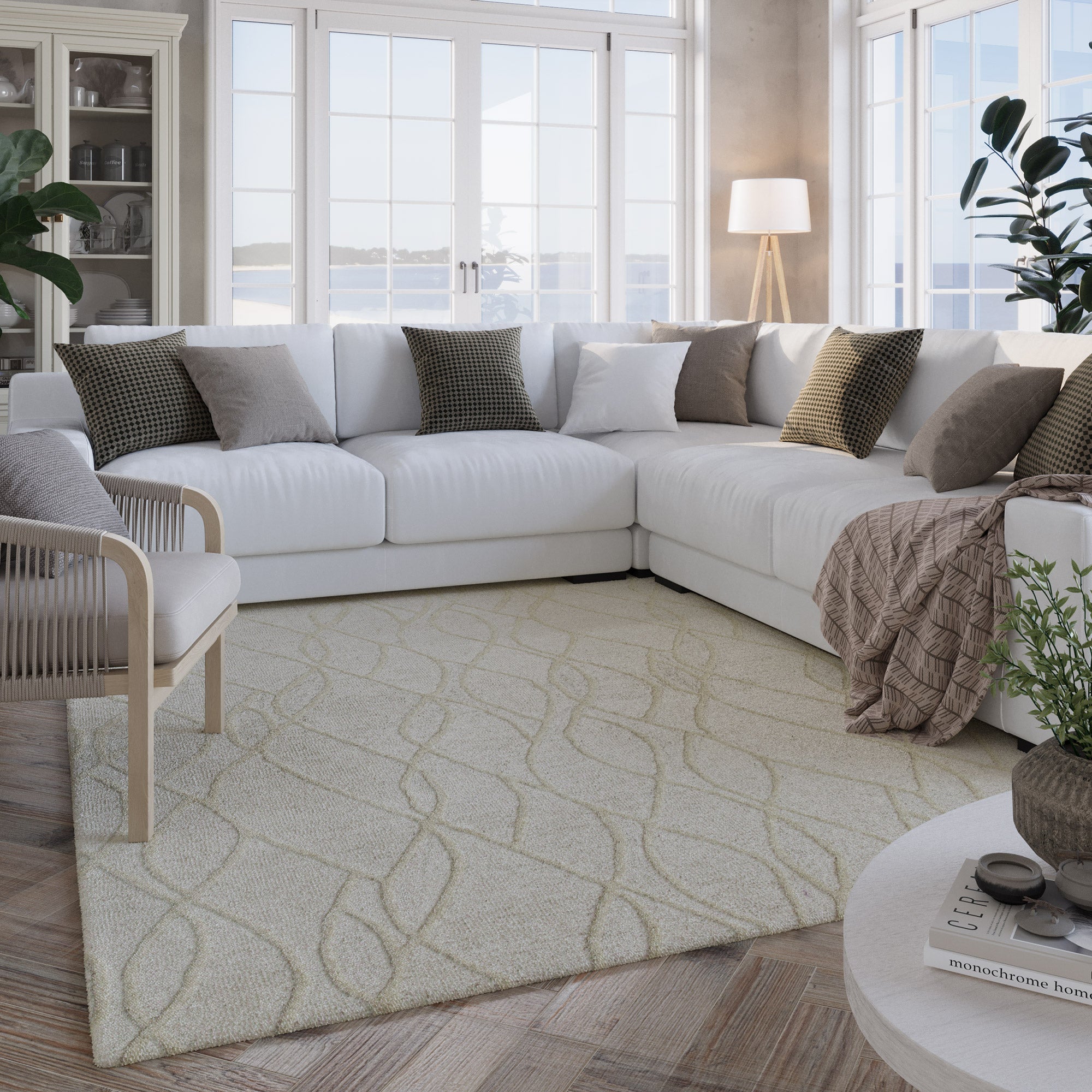 weconhome-hamptons-twentythree-kurzflor-teppich-creme-wei-schurwolle image 2