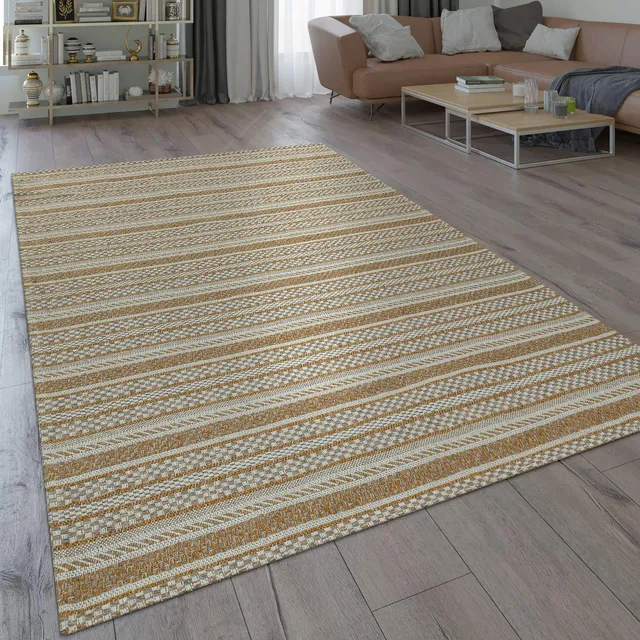 paco-home-teppich-orientalisch-modern-beige-braun-80x150-cm-flachgewebe image 1