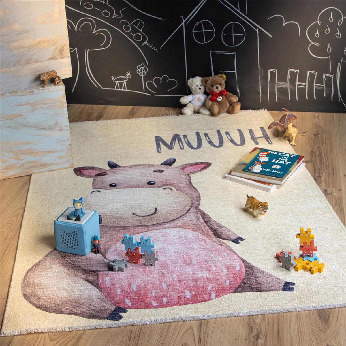 kayoom-joanna-618-muuh-kinderteppich-115x170-cm-bunt-spielteppich image 2