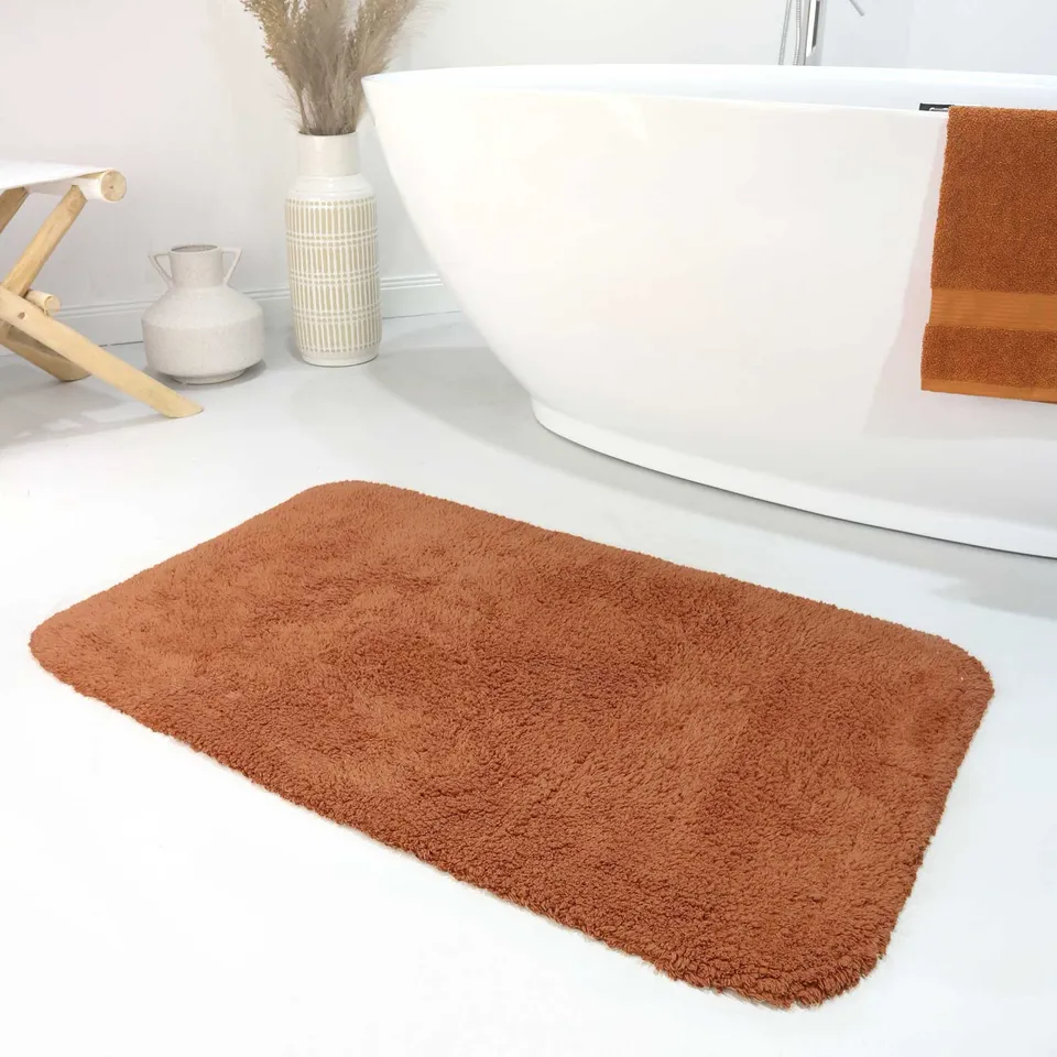 weconhome-basics-ole-badteppich-terracotta-baumwolle-getuftet image 1