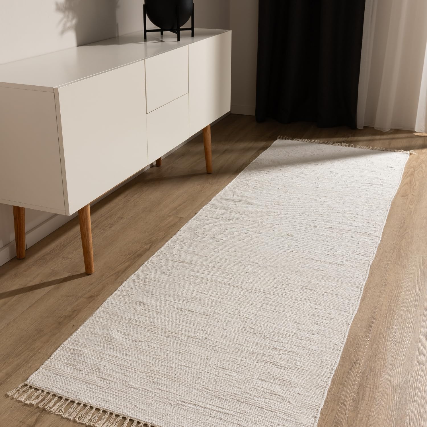 benuta-basic-tom-baumwollteppich-70x200-cm-creme-handgewebt-recycling-baumwolle image 1