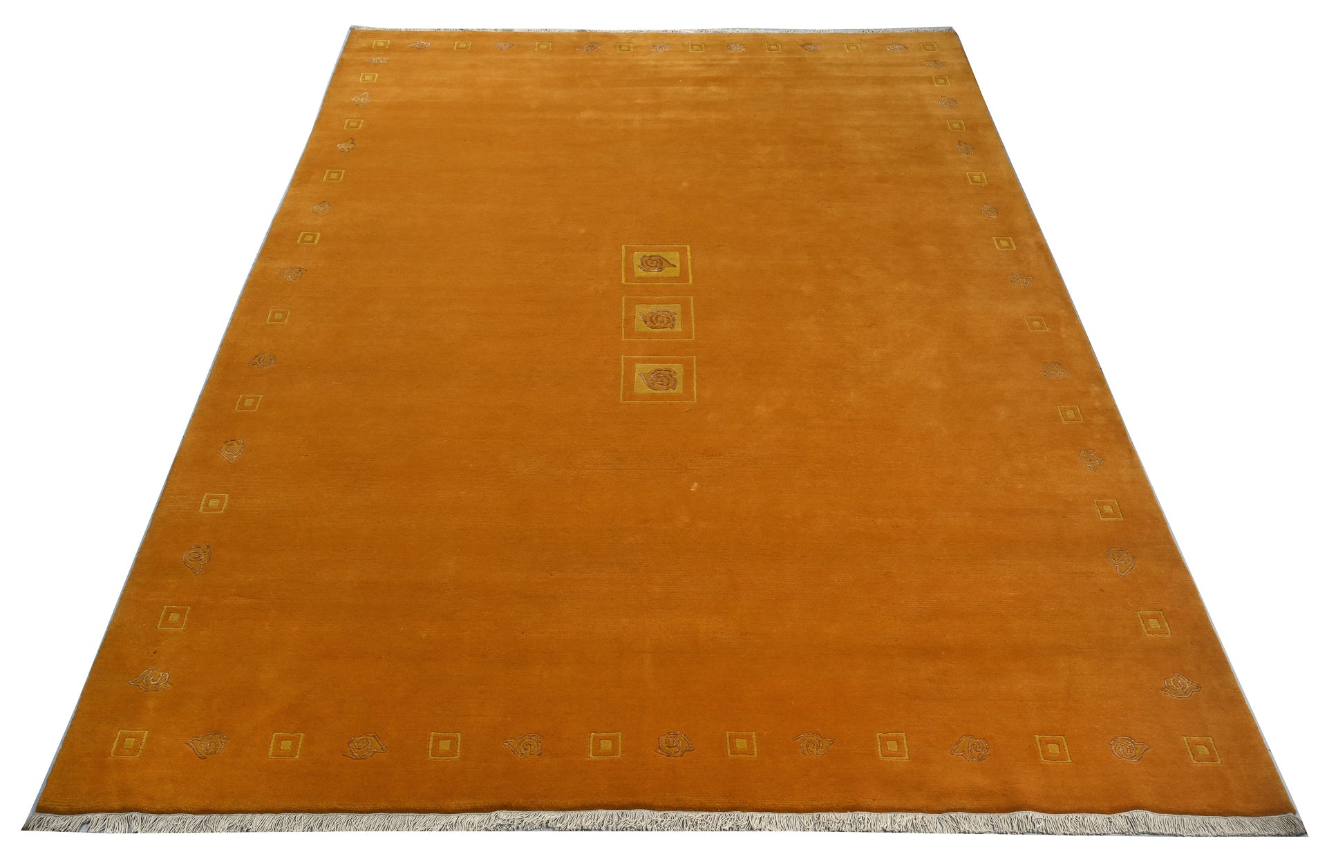weconhome-tibeter-teppich-gold-gelb-retro-bord-re-handgekn-pft-wolle image 5