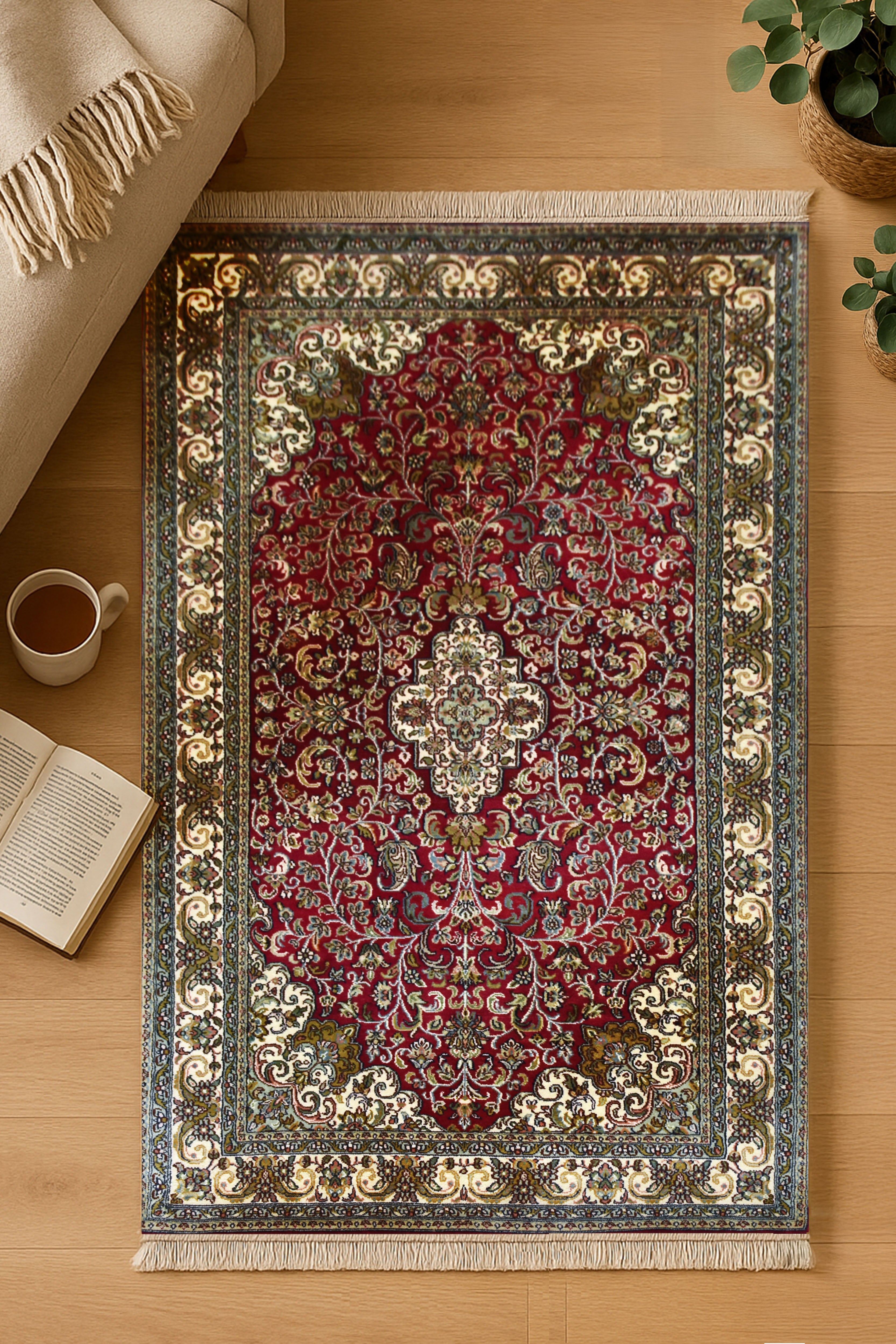 kayoom-kashan-5049-multi-handgewebter-orient-teppich-93-cm-x-158-cm-b-no-82 image 3