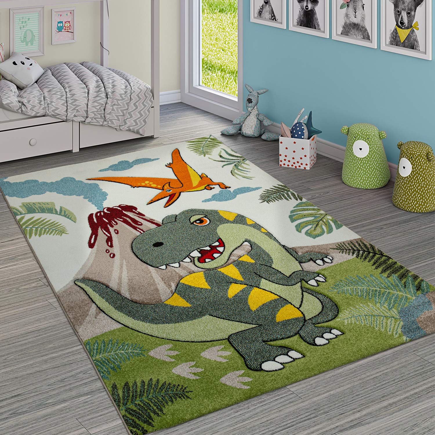 paco-home-kinderzimmer-teppich-160x230-cm-gr-n-dinosaurier-dschungel-3d image 1